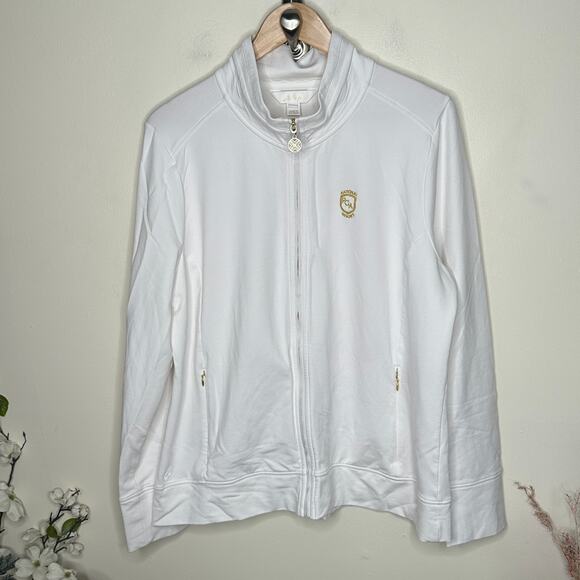 LILLY PULITZER UPF 50 Delphine Zip-Up Jacket Resort White Sz XL Embroidered {N9} - Picture 4 of 9